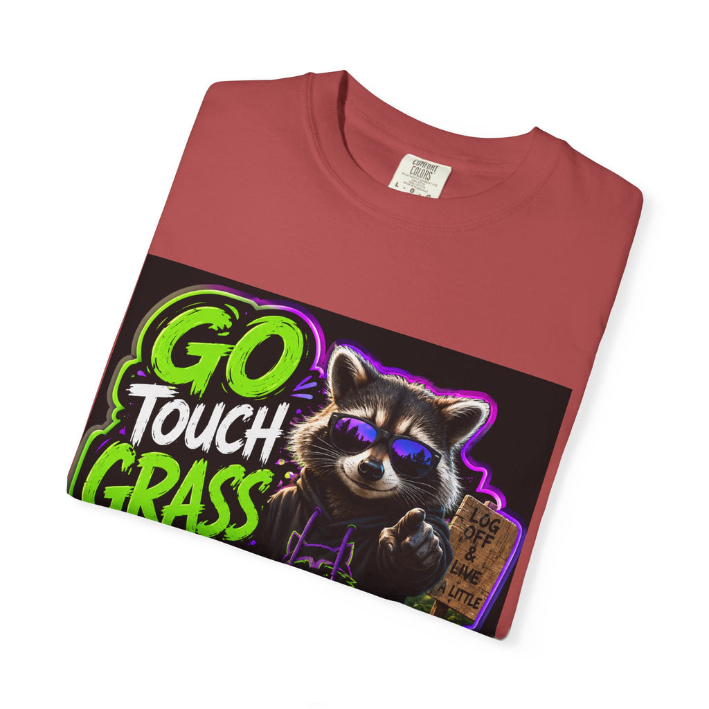 Raccoon 'Go Touch Grass Bro' Graphic T-Shirt