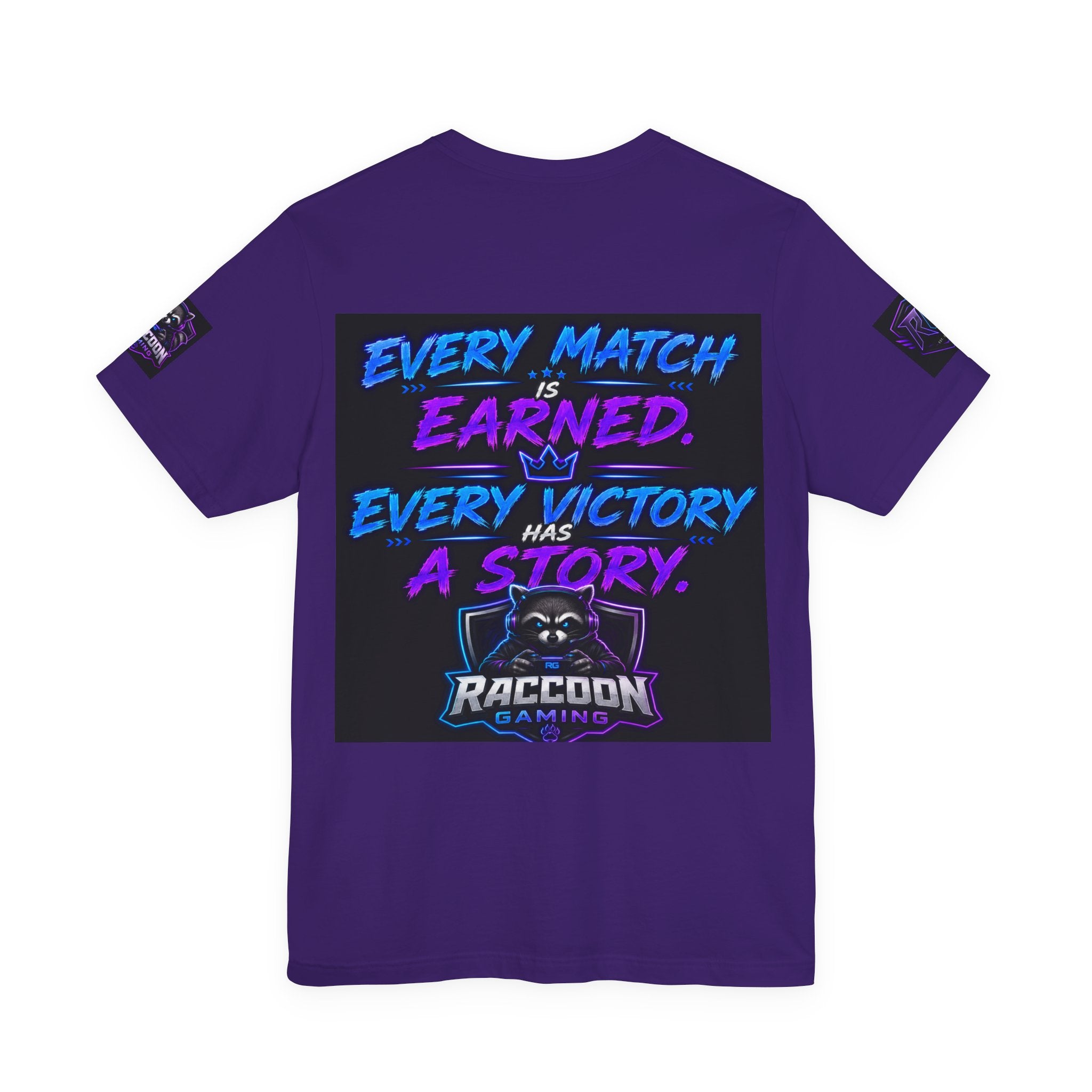 Crown Chaser Raccoon Gaming Tee — "Every Match is Earned" Gamer T-Shirt