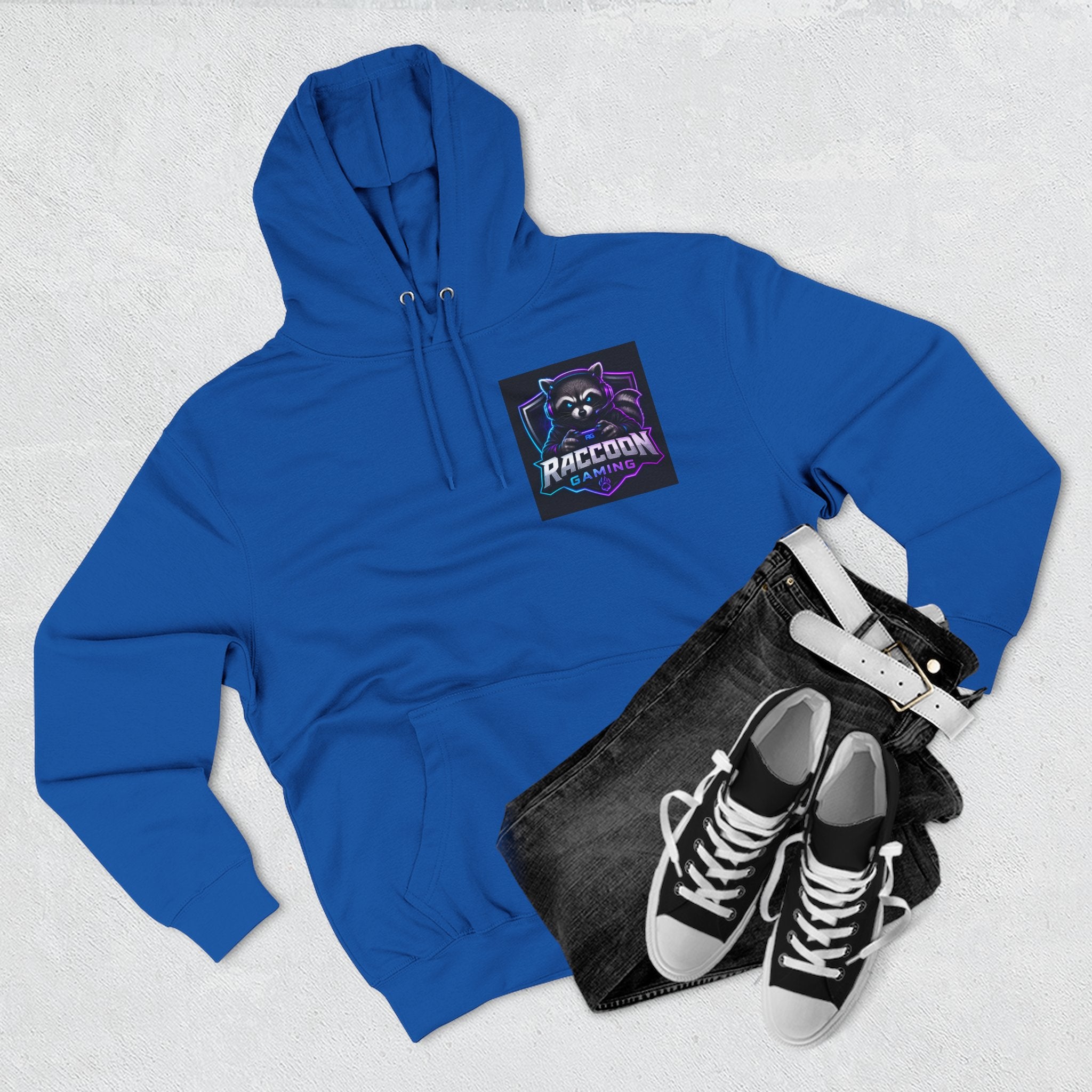 Raccoon Portal Graphic Hoodie — Gaming Sci‑Fi Fleece Pullover