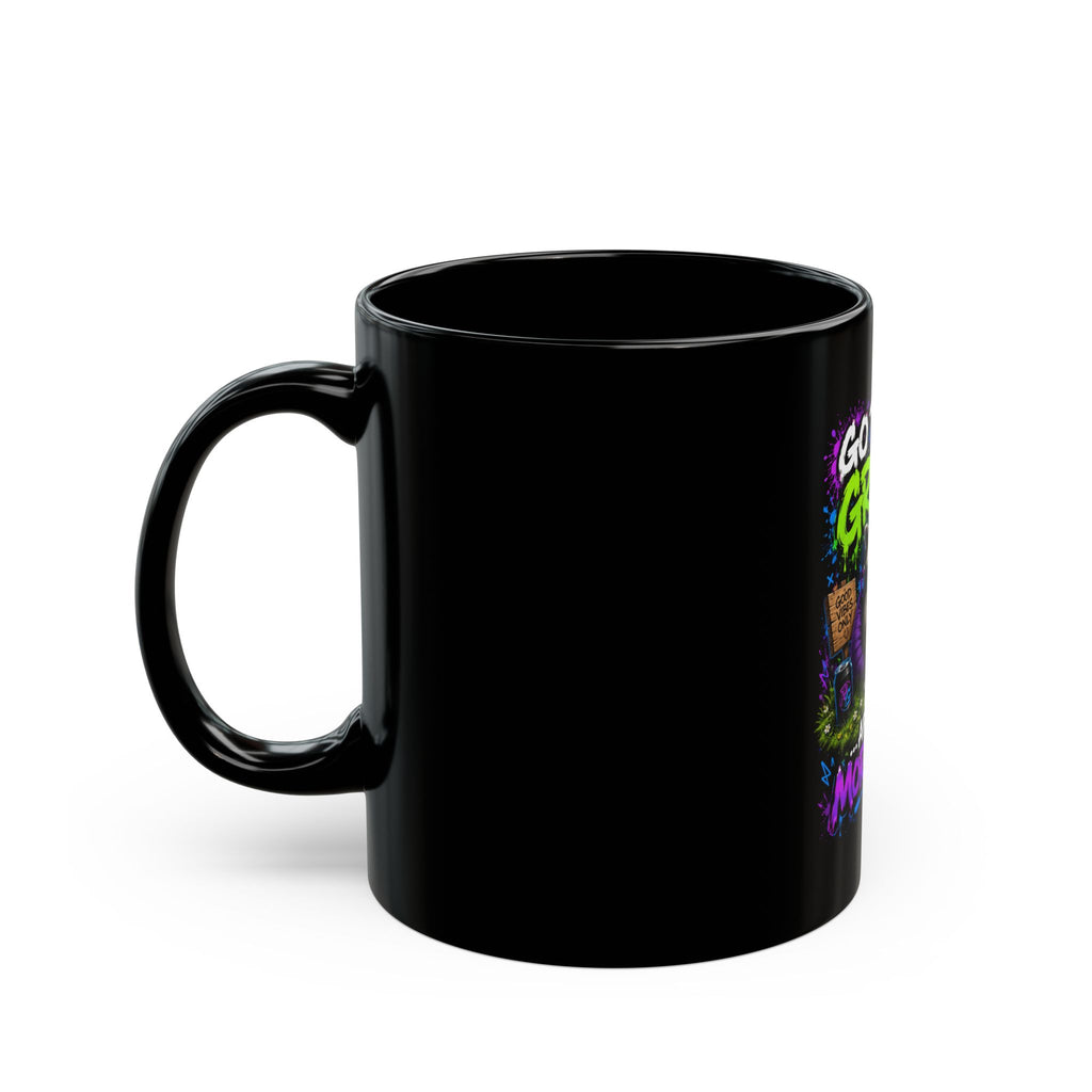 Gamer Sloth Mug — "Go Touch Grass... After One More Game" Black Coffee Cup (11oz/15oz)