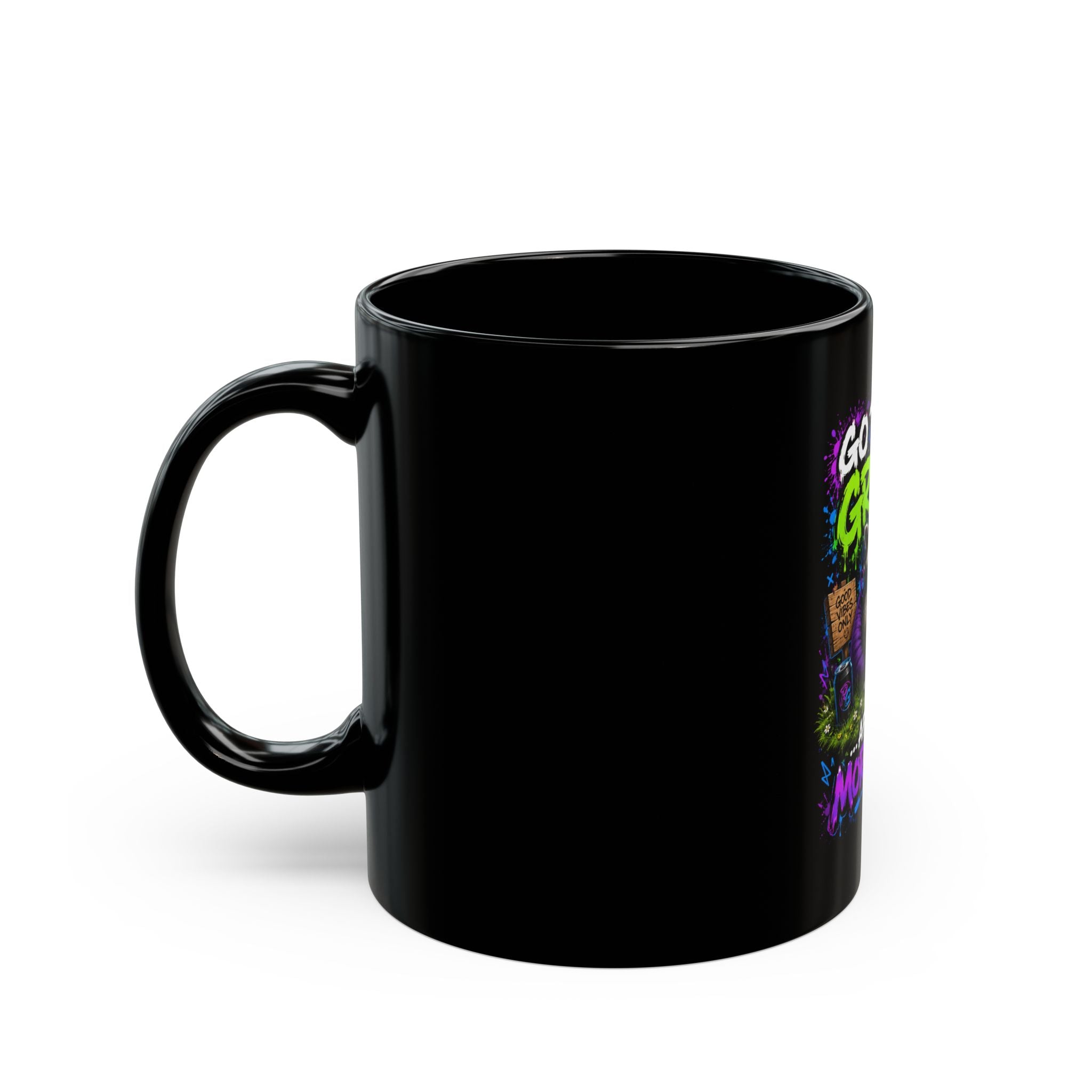 Gamer Sloth Mug — "Go Touch Grass... After One More Game" Black Coffee Cup (11oz/15oz)