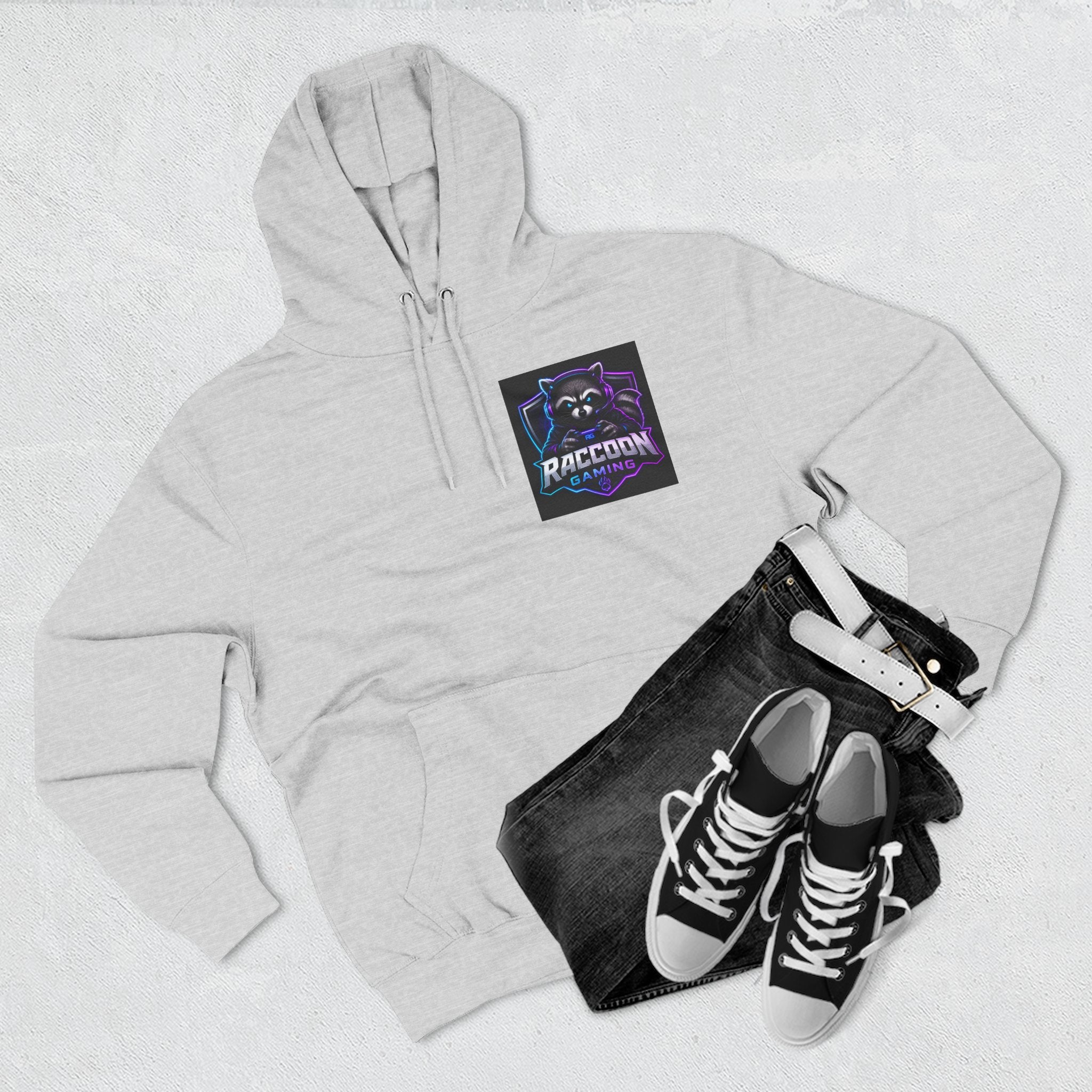 Raccoon Portal Graphic Hoodie — Gaming Sci‑Fi Fleece Pullover