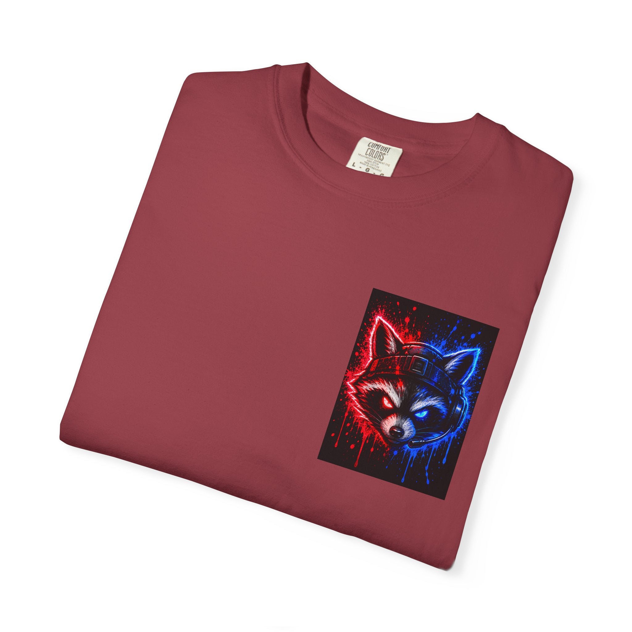 Raccoon Gaming Neon Poster T-Shirt — "Look In, Speak Up, Shine Out" Motivational Tee