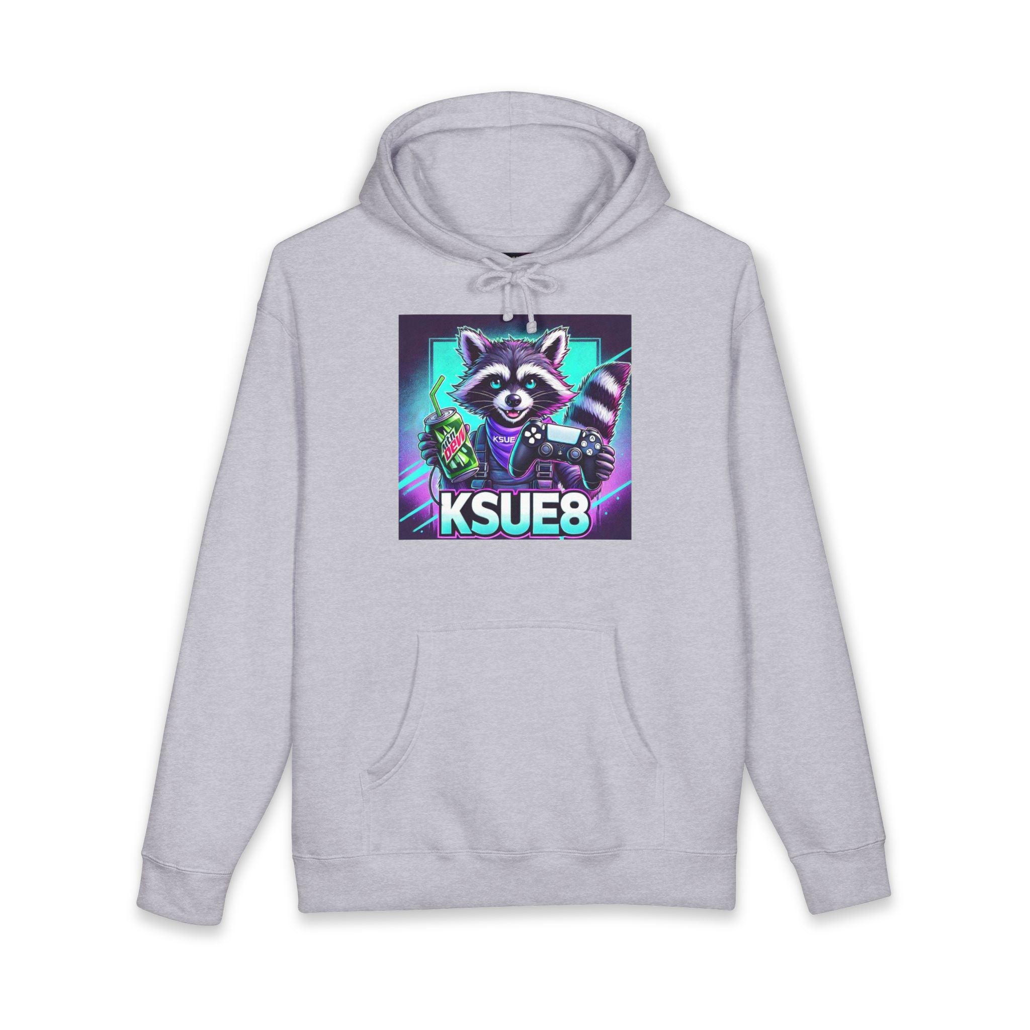 Raccoon Gamer Hoodie – KSUE8 Neon Arcade Pullover