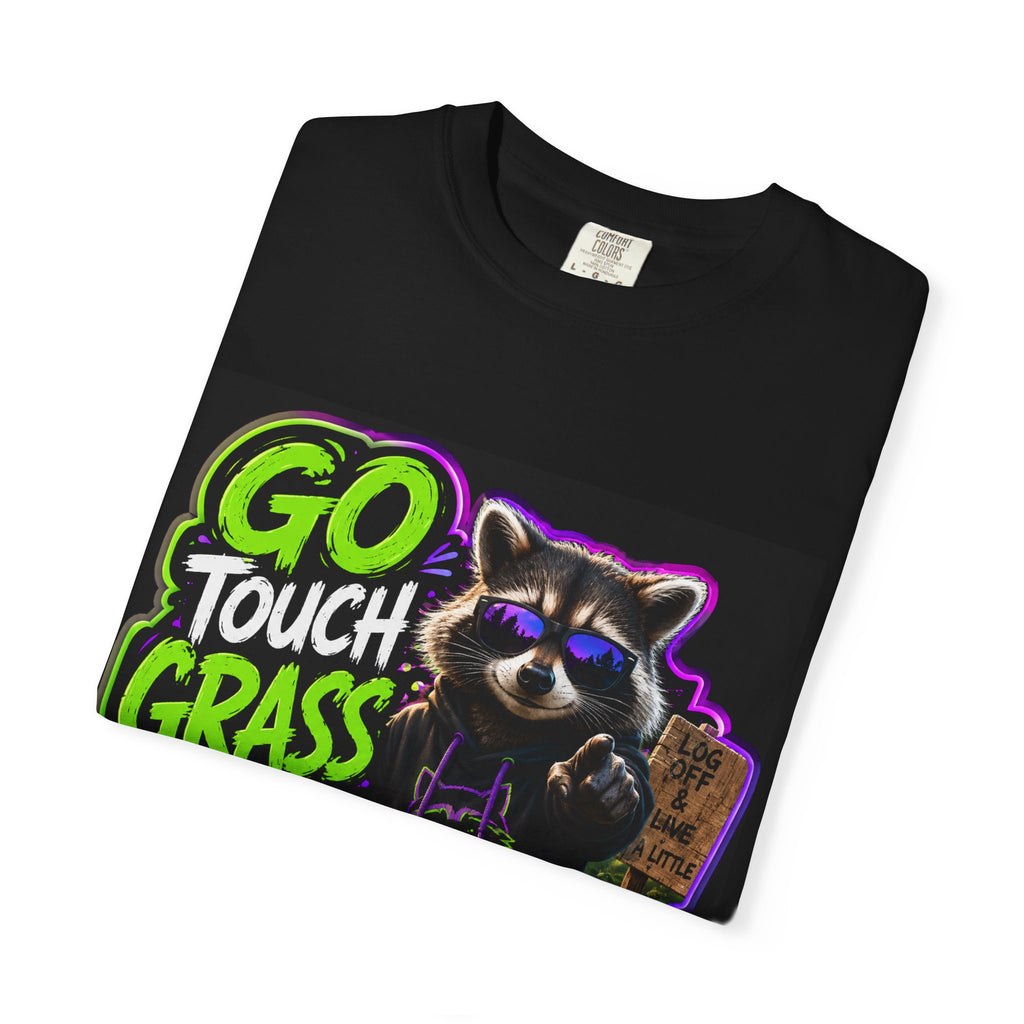 Raccoon 'Go Touch Grass Bro' Graphic T-Shirt