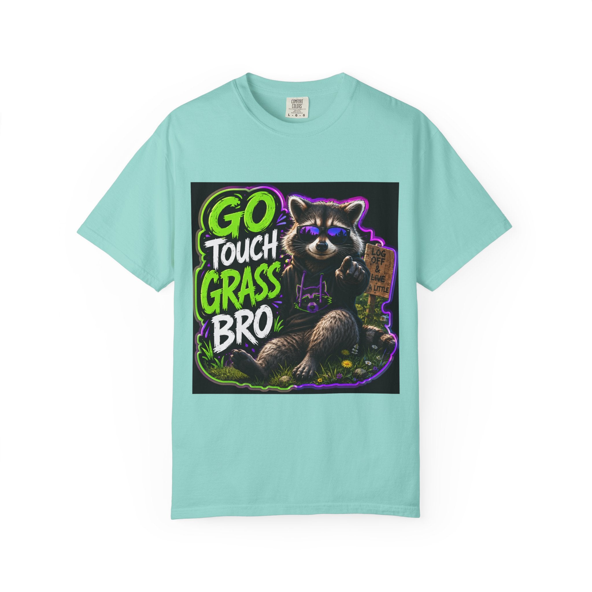 Raccoon 'Go Touch Grass Bro' Graphic T-Shirt