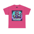Raccoon Gamer Graphic Tee — 'KSUE8' Neon Retro Gaming T-Shirt