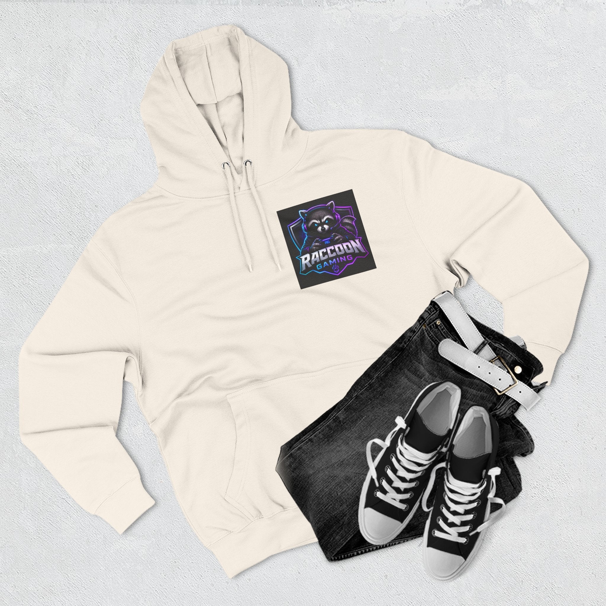 Raccoon Portal Graphic Hoodie — Gaming Sci‑Fi Fleece Pullover