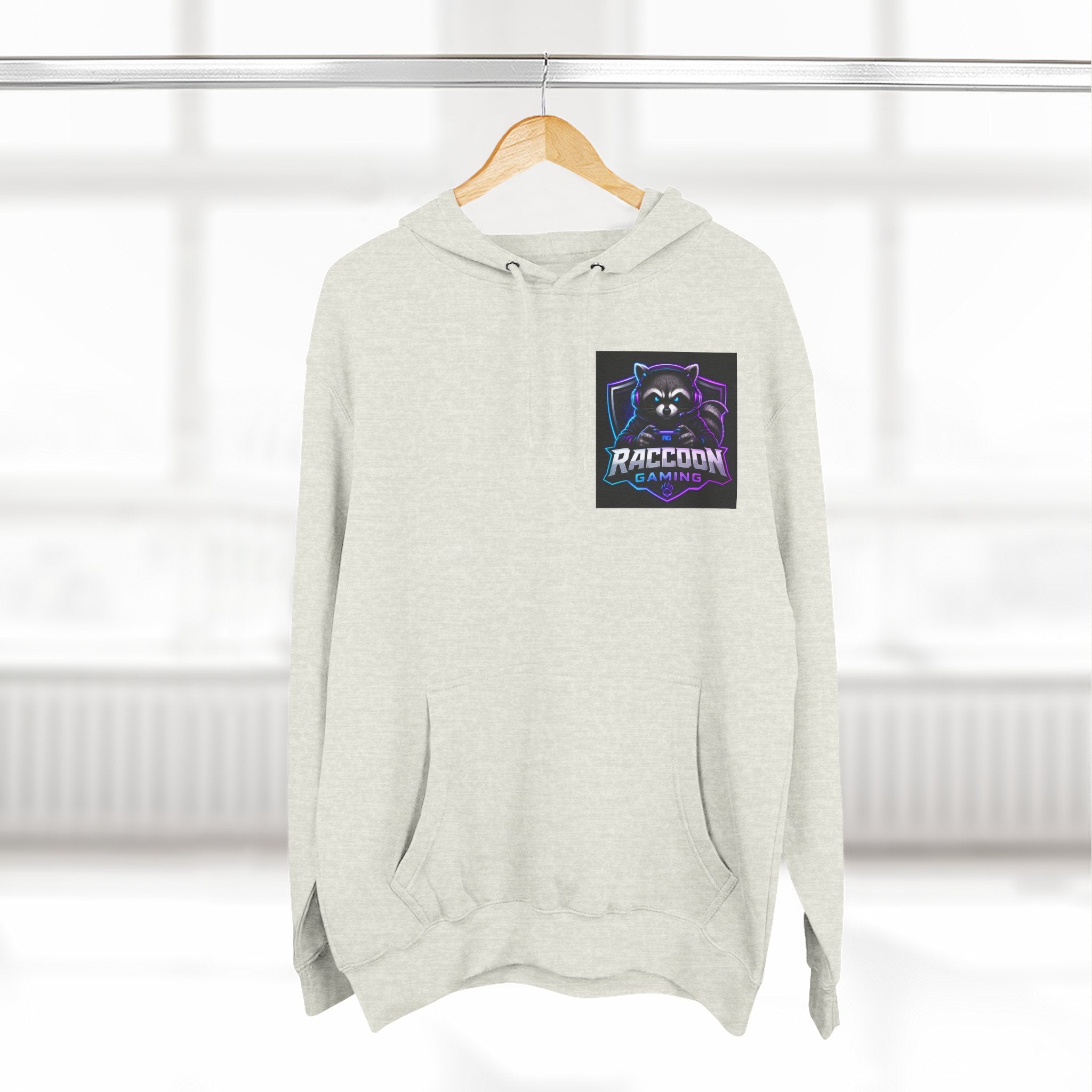 Raccoon Portal Graphic Hoodie — Gaming Sci‑Fi Fleece Pullover