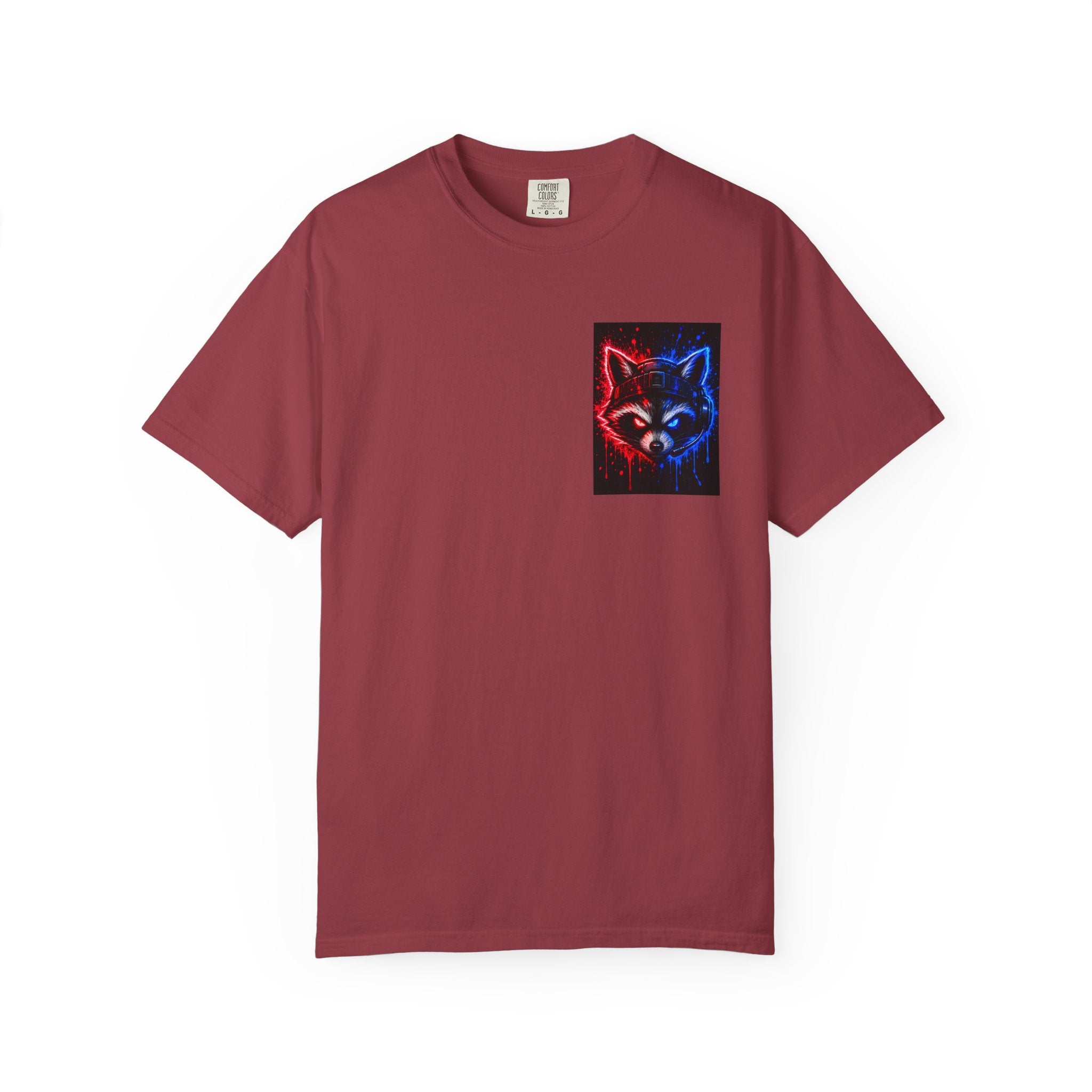Raccoon Gaming Neon Poster T-Shirt — "Look In, Speak Up, Shine Out" Motivational Tee