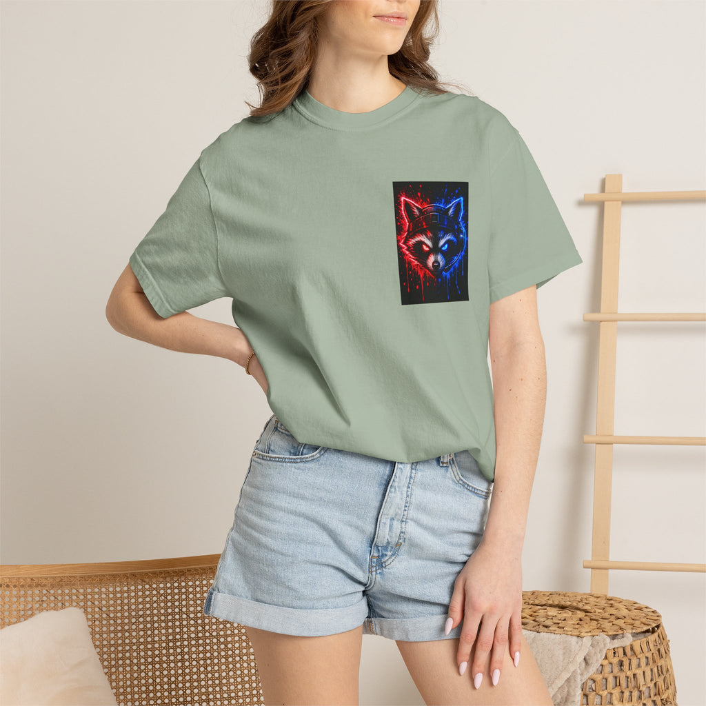 Raccoon Gaming Neon Poster T-Shirt — "Look In, Speak Up, Shine Out" Motivational Tee