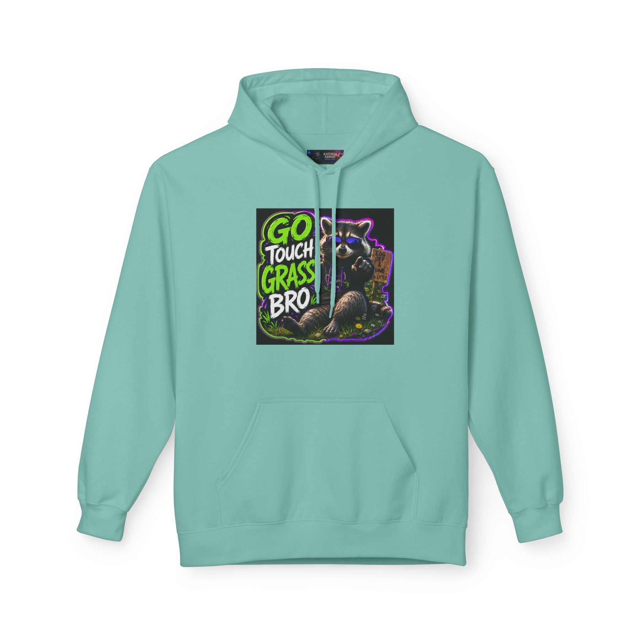 Go Touch Grass Bro Hoodie – Funny Green Text & Gamer Frog Graphic Pullover