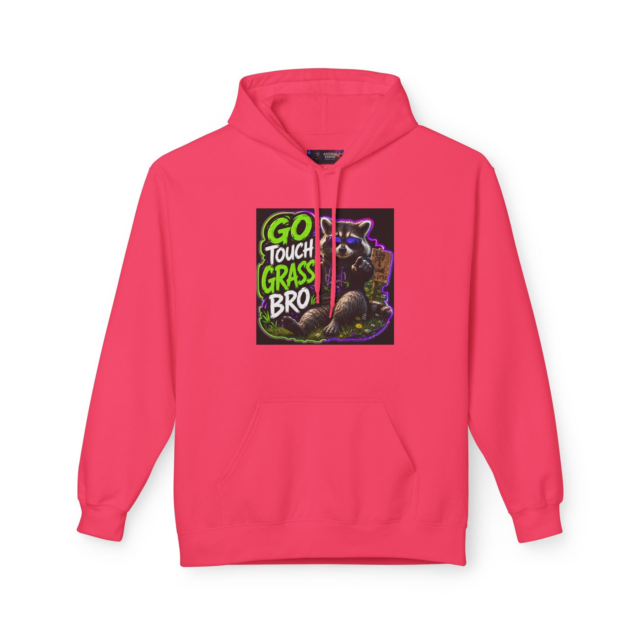 Go Touch Grass Bro Hoodie – Funny Green Text & Gamer Frog Graphic Pullover