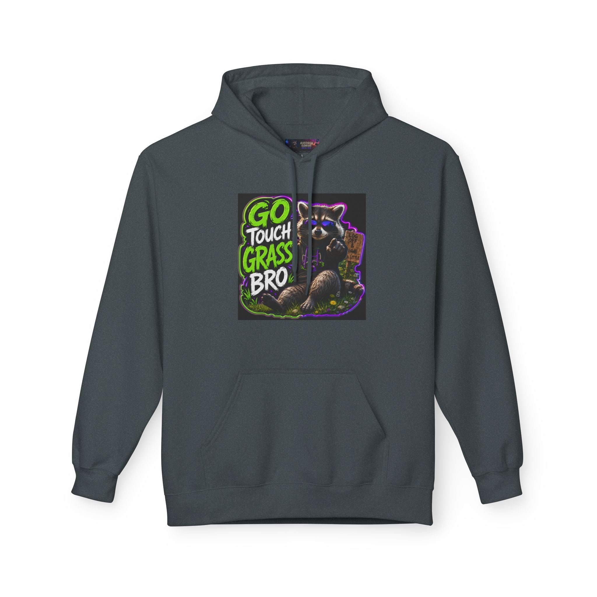 Go Touch Grass Bro Hoodie – Funny Green Text & Gamer Frog Graphic Pullover