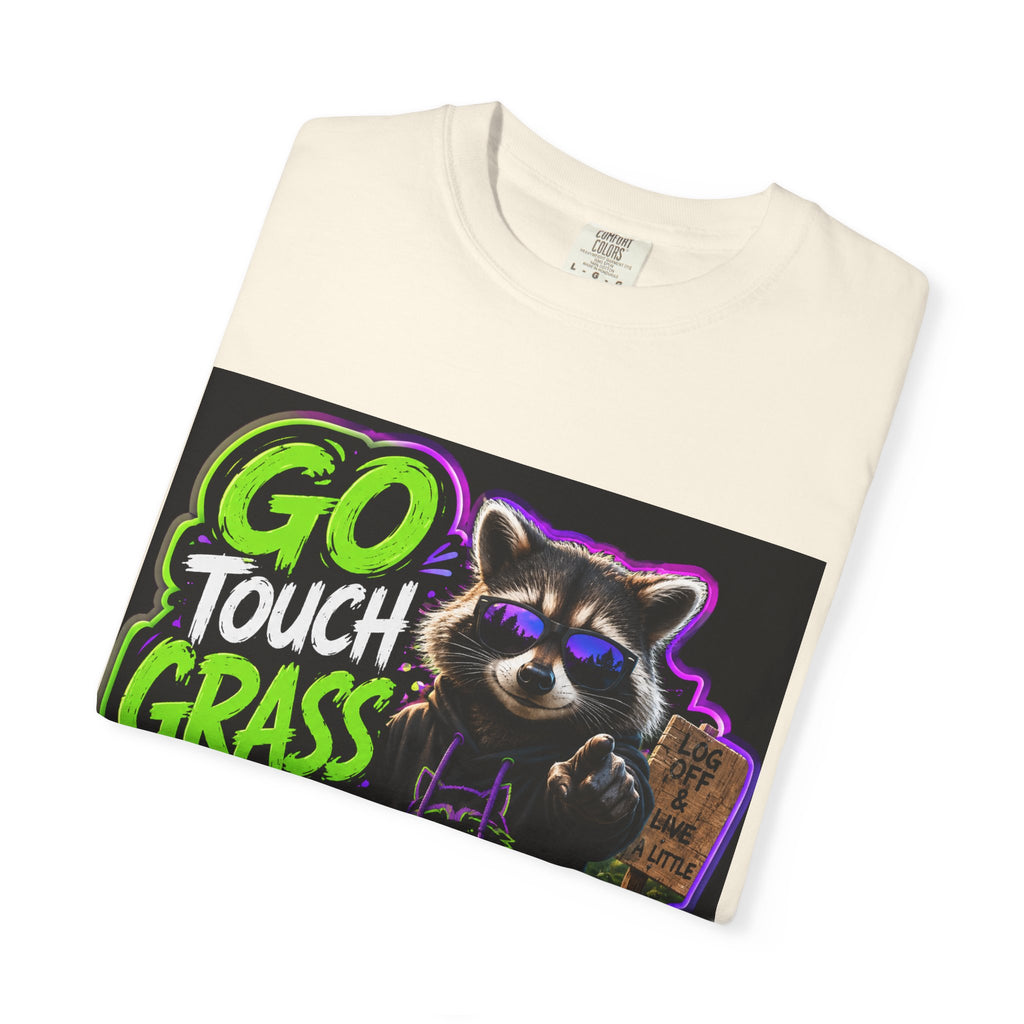Raccoon 'Go Touch Grass Bro' Graphic T-Shirt