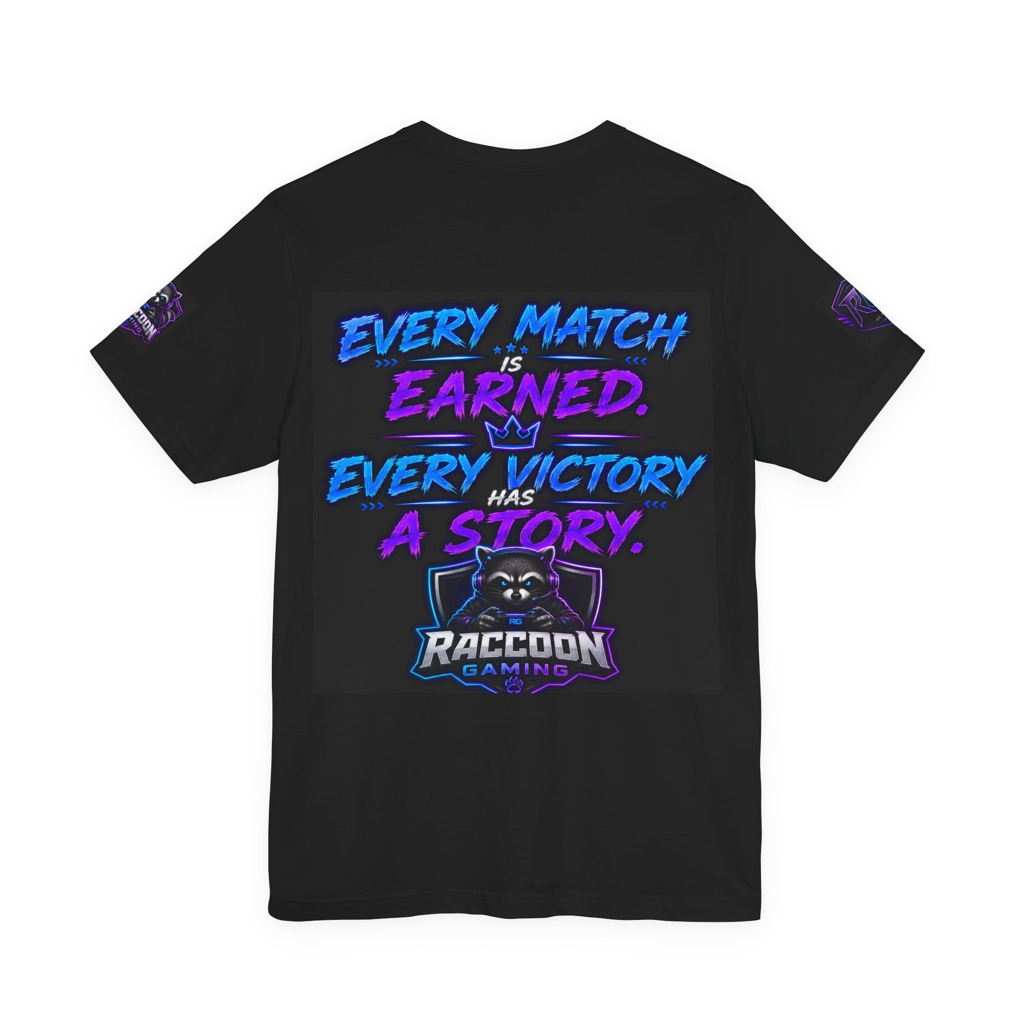 Crown Chaser Raccoon Gaming Tee — "Every Match is Earned" Gamer T-Shirt