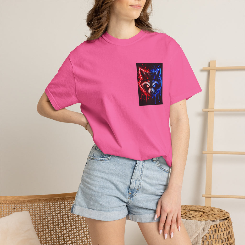 Raccoon Gaming Neon Poster T-Shirt — "Look In, Speak Up, Shine Out" Motivational Tee