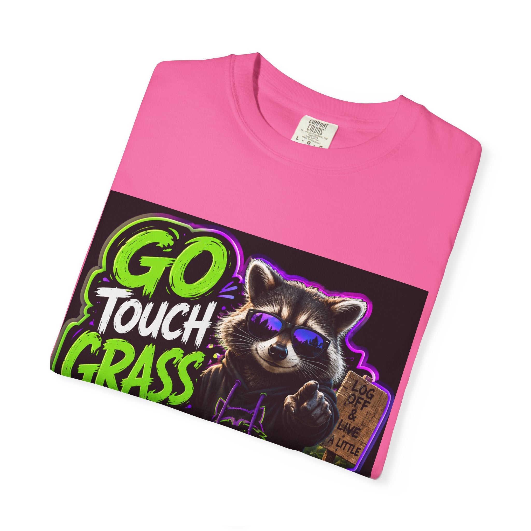 Raccoon 'Go Touch Grass Bro' Graphic T-Shirt