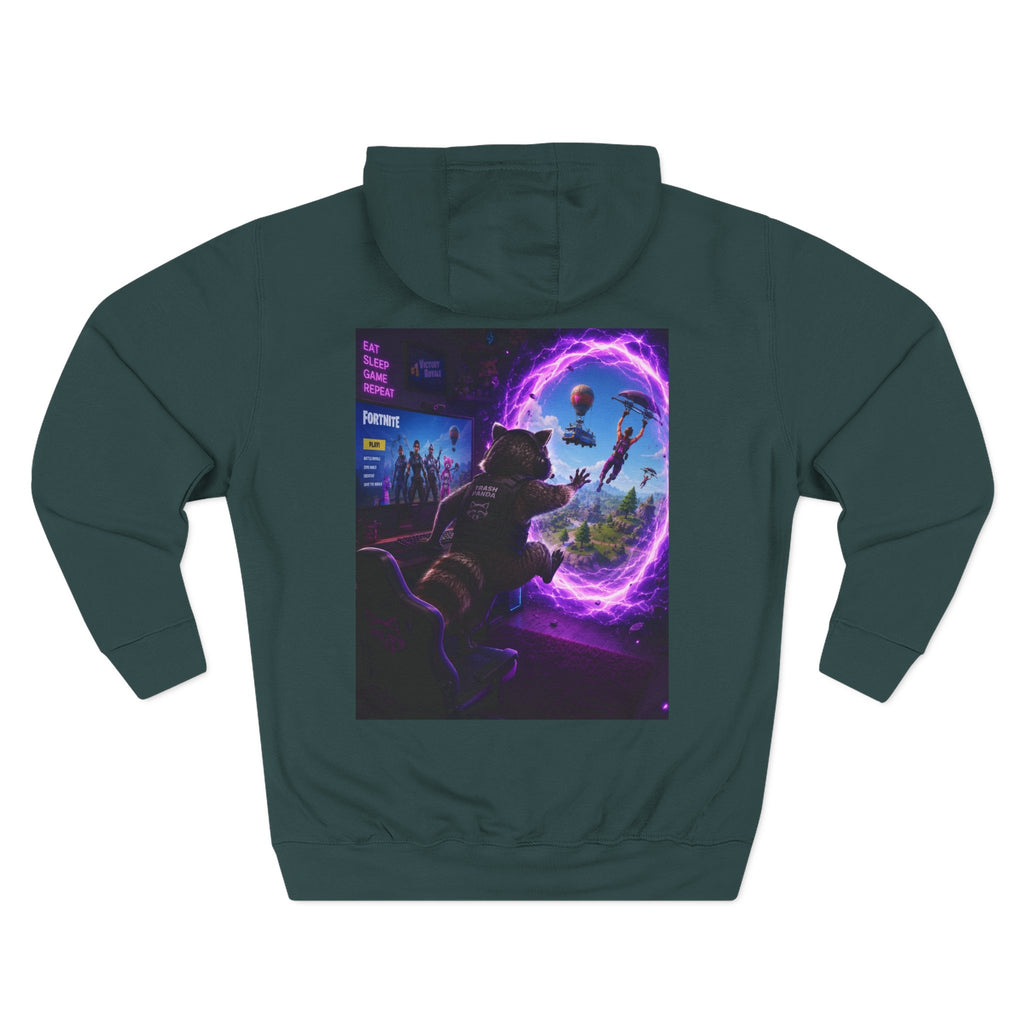 Raccoon Portal Graphic Hoodie — Gaming Sci‑Fi Fleece Pullover