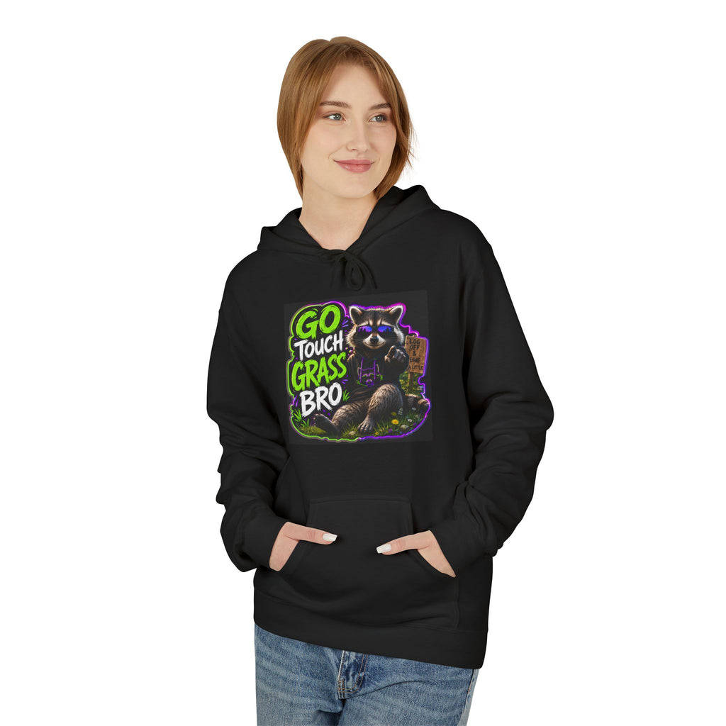 Go Touch Grass Bro Hoodie – Funny Green Text & Gamer Frog Graphic Pullover