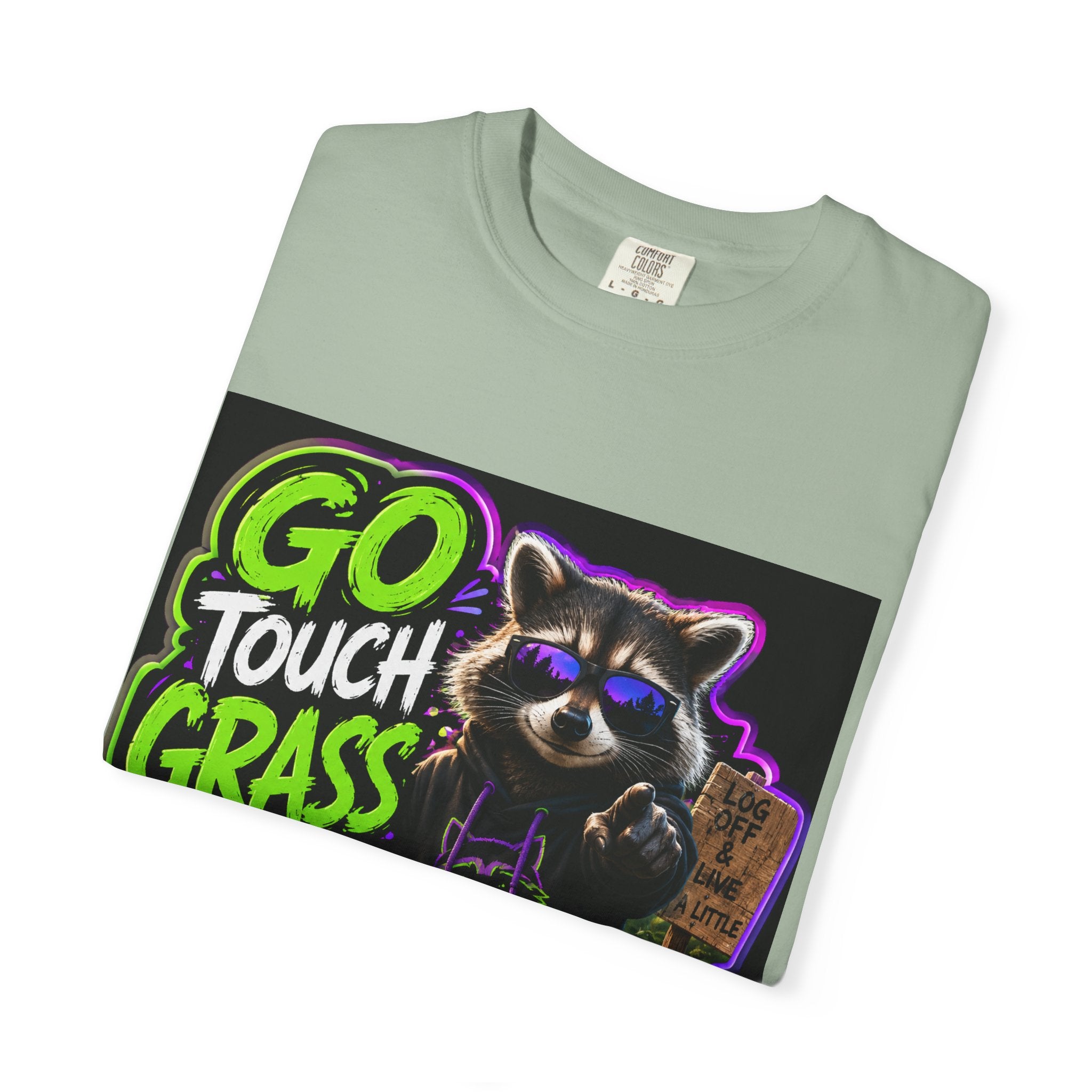 Raccoon 'Go Touch Grass Bro' Graphic T-Shirt