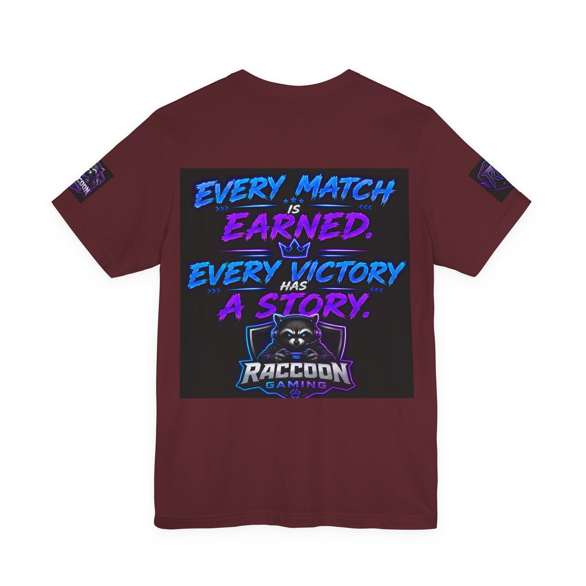 Crown Chaser Raccoon Gaming Tee — "Every Match is Earned" Gamer T-Shirt