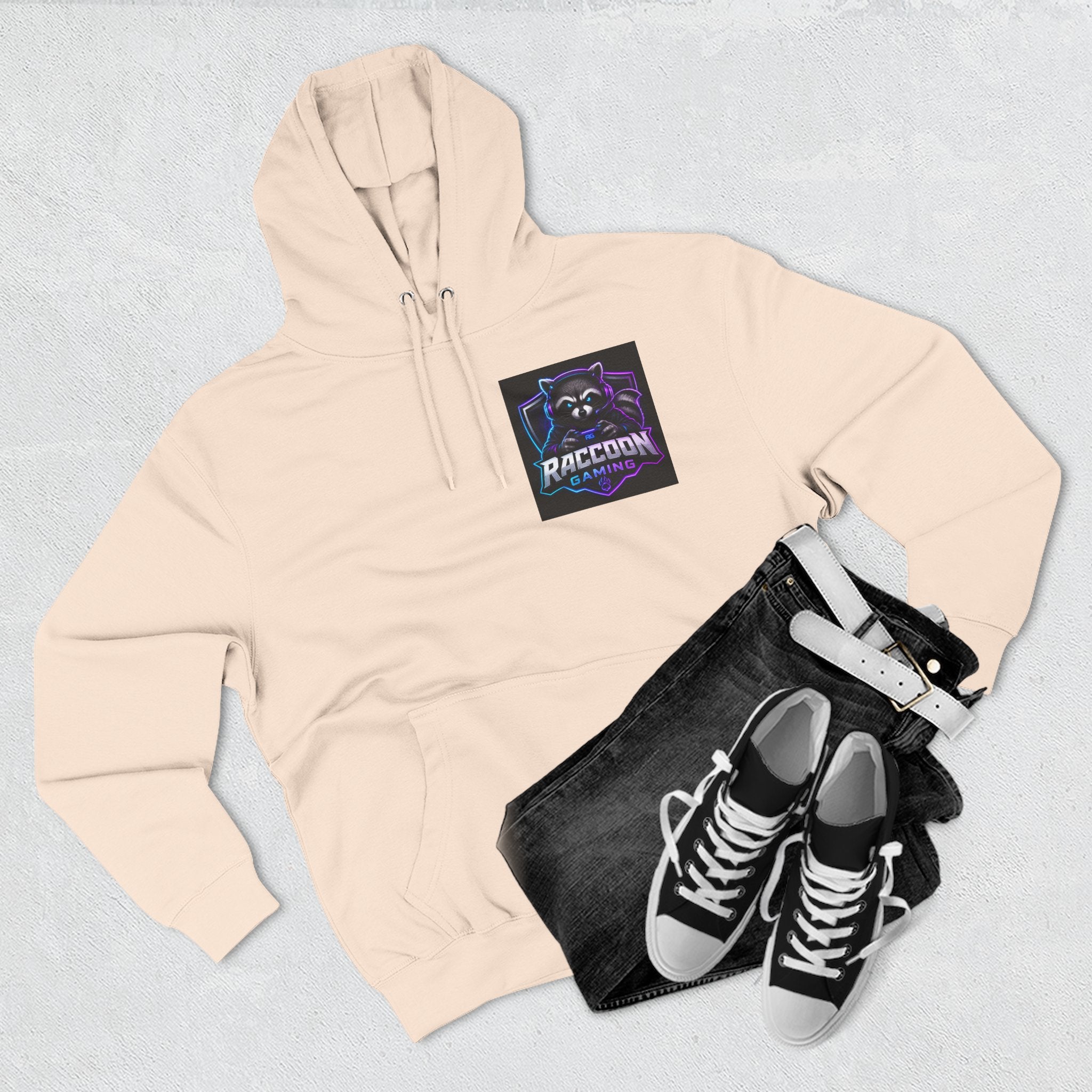 Raccoon Portal Graphic Hoodie — Gaming Sci‑Fi Fleece Pullover