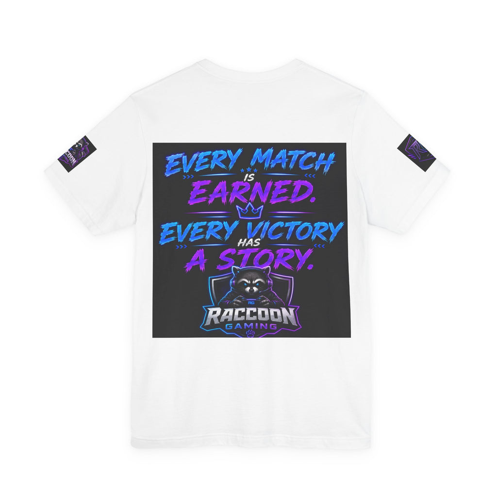 Crown Chaser Raccoon Gaming Tee — "Every Match is Earned" Gamer T-Shirt