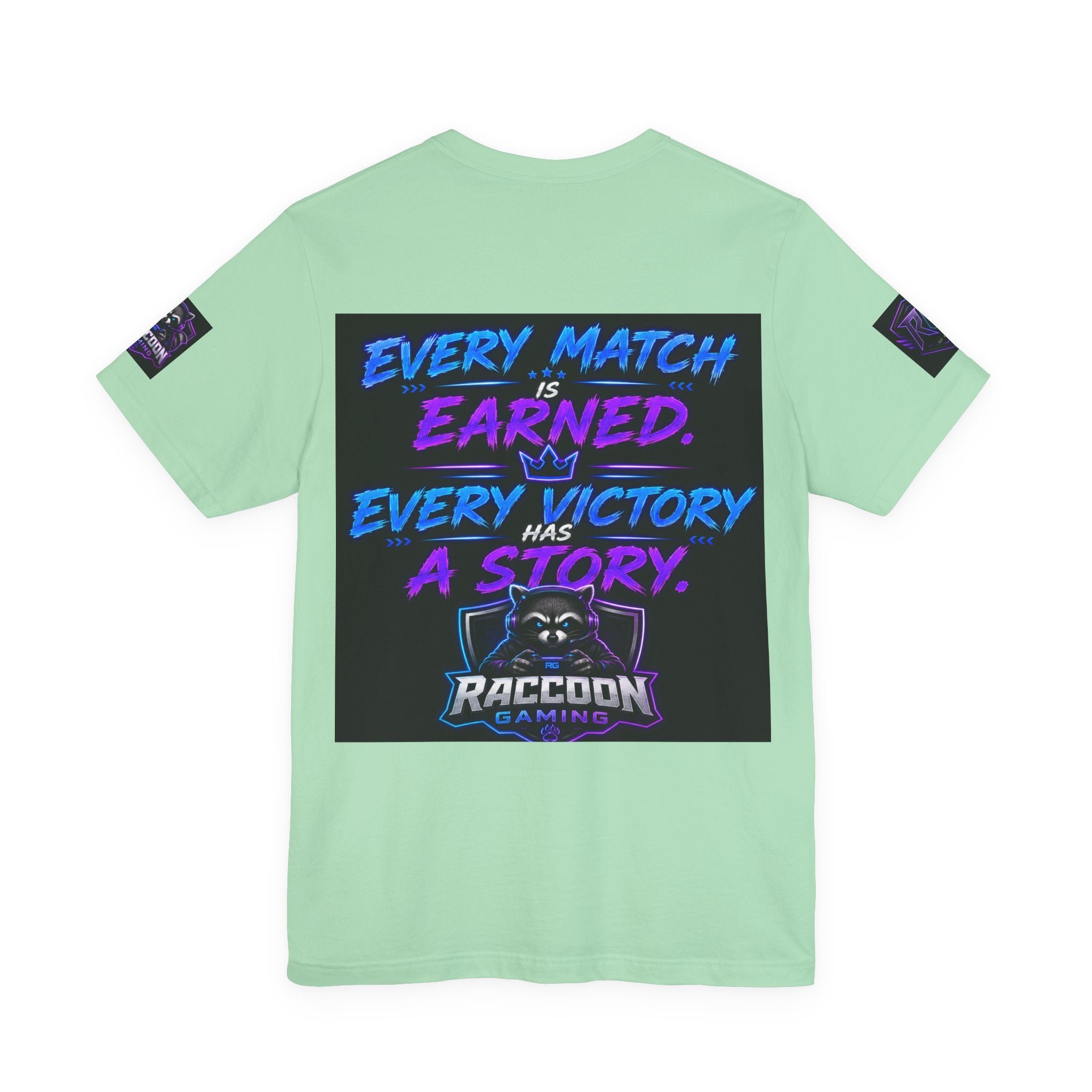 Crown Chaser Raccoon Gaming Tee — "Every Match is Earned" Gamer T-Shirt