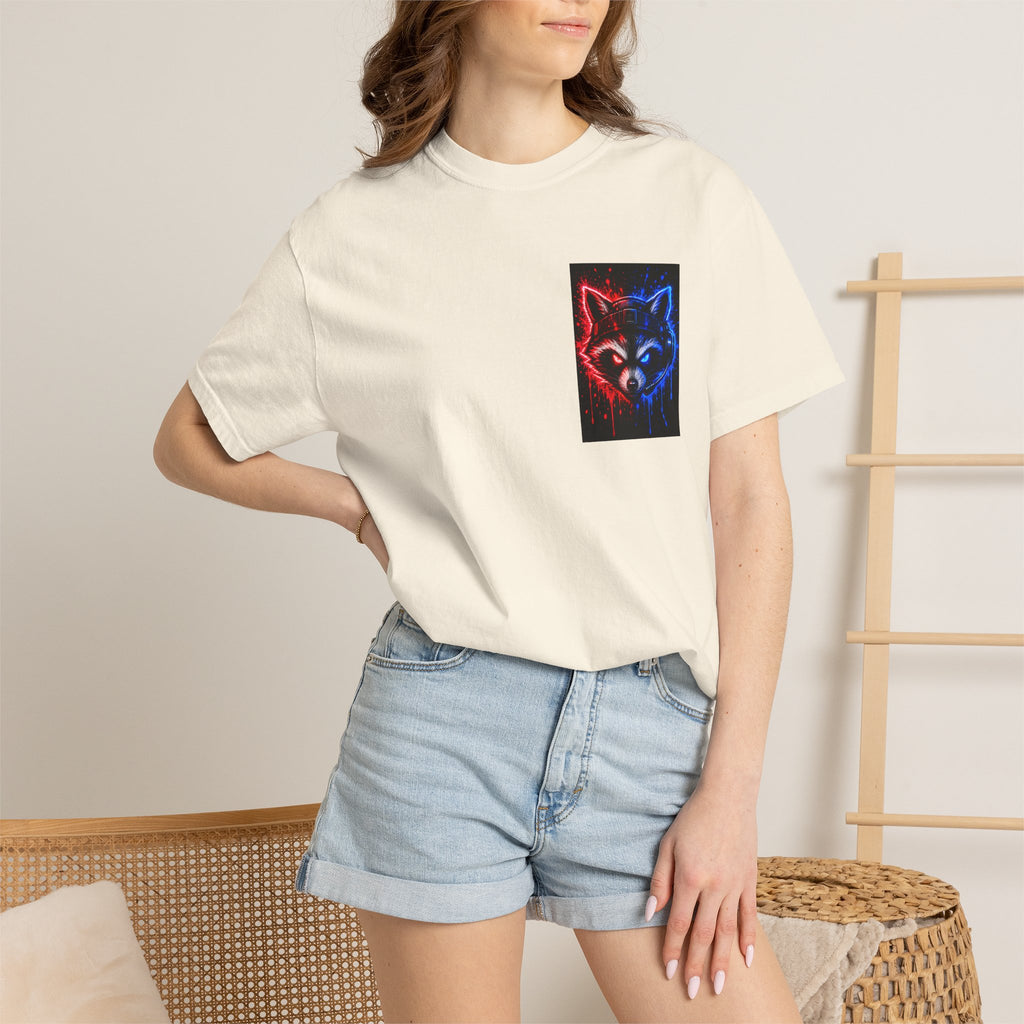 Raccoon Gaming Neon Poster T-Shirt — "Look In, Speak Up, Shine Out" Motivational Tee