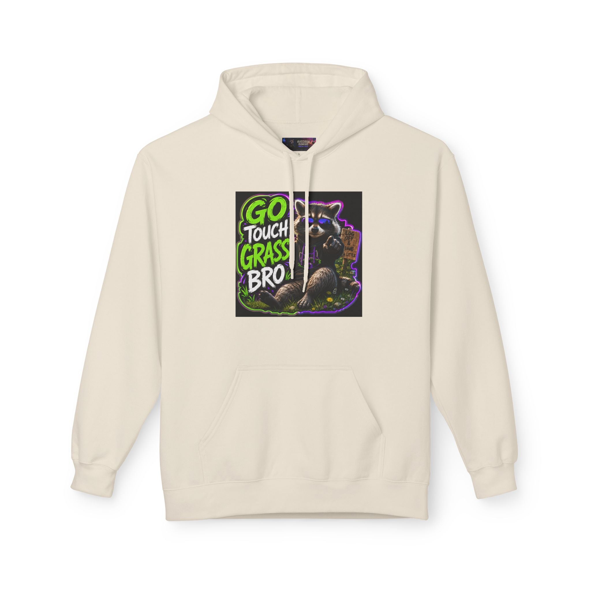 Go Touch Grass Bro Hoodie – Funny Green Text & Gamer Frog Graphic Pullover