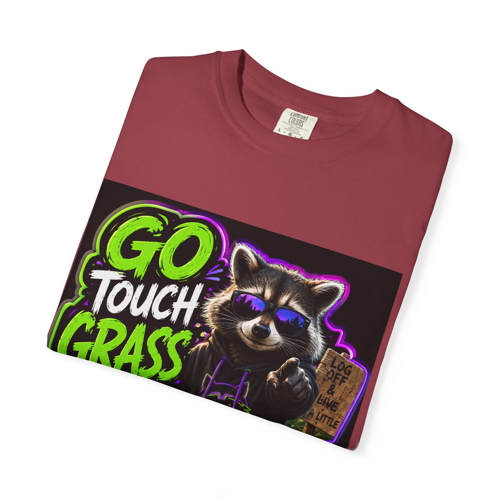 Raccoon 'Go Touch Grass Bro' Graphic T-Shirt