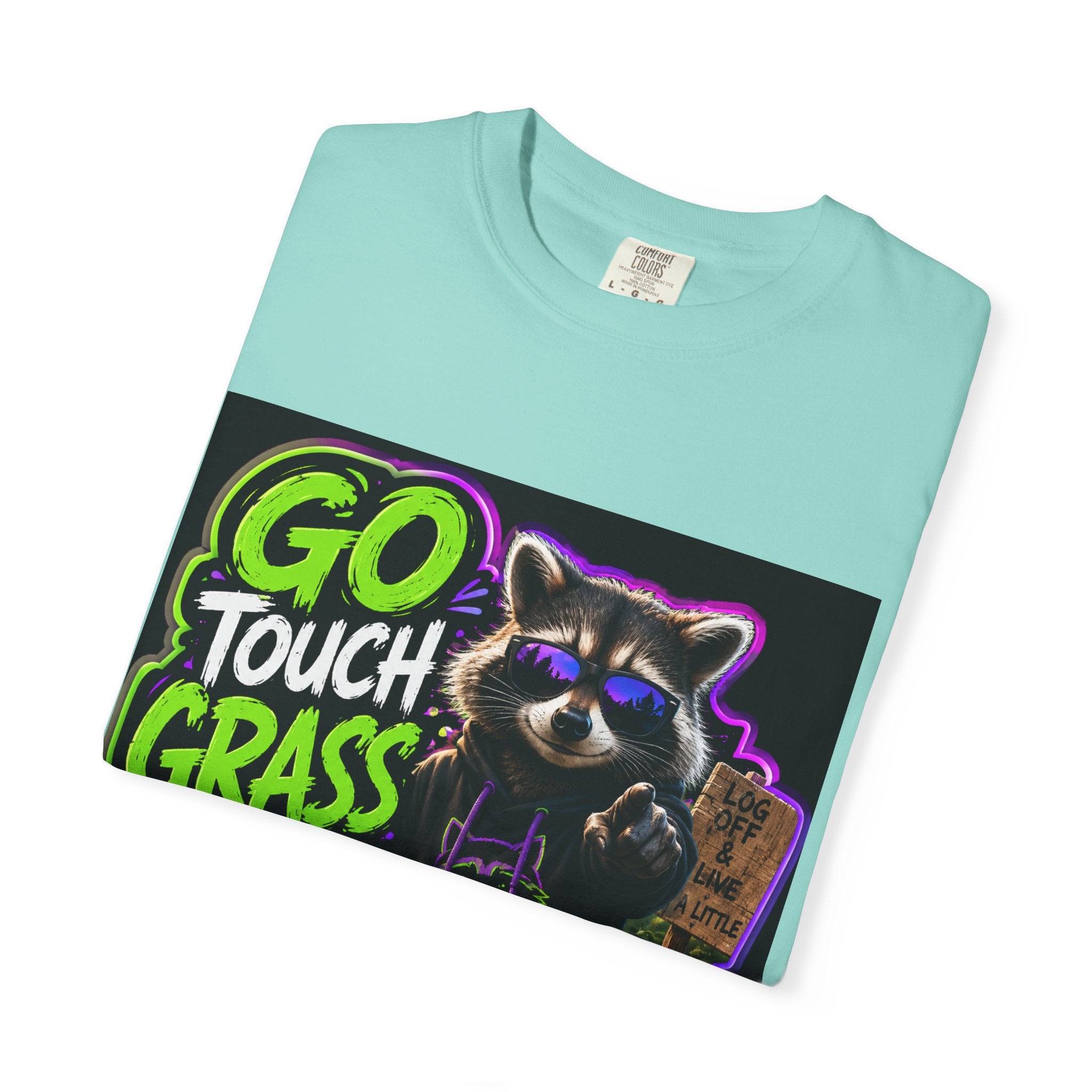 Raccoon 'Go Touch Grass Bro' Graphic T-Shirt