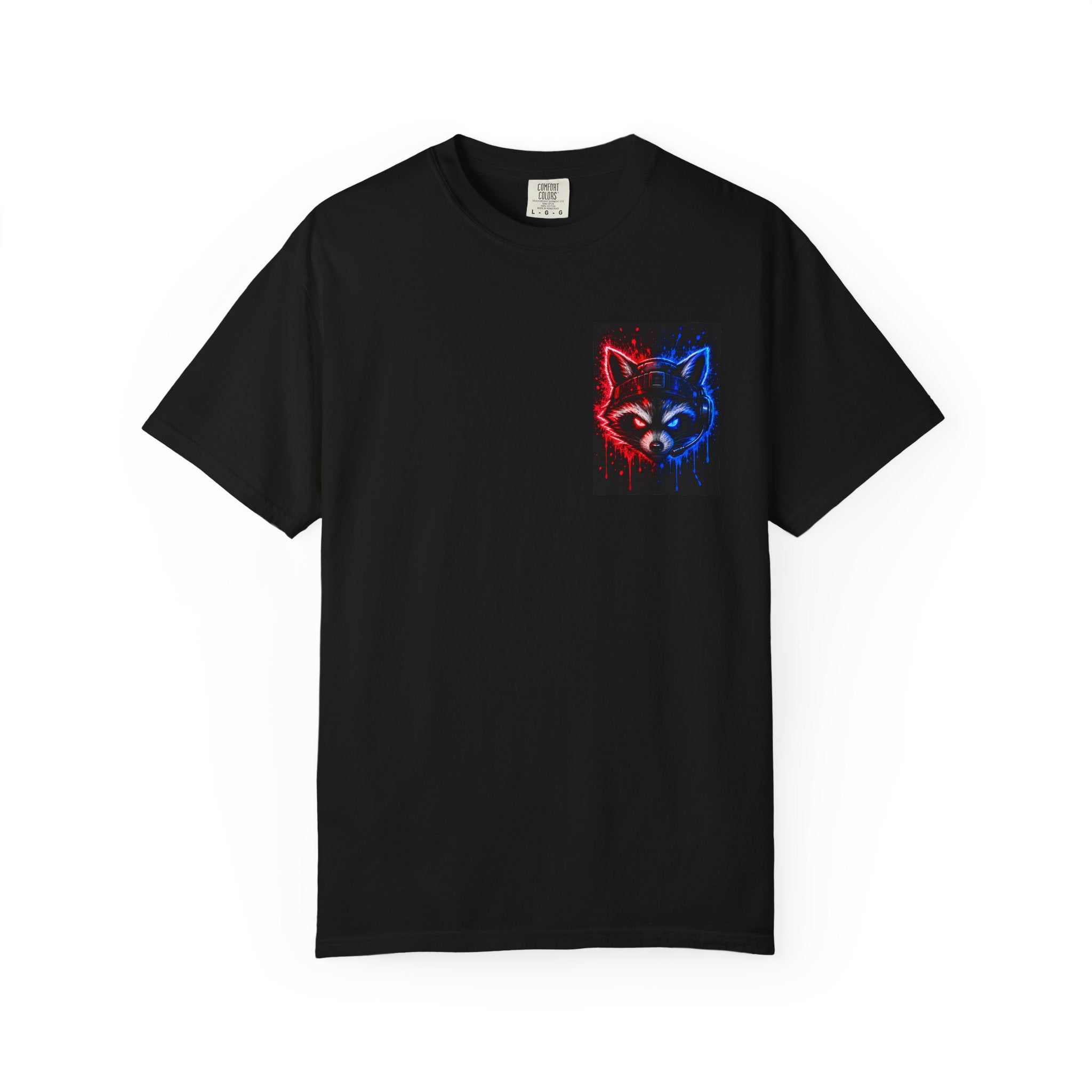 Raccoon Gaming Neon Poster T-Shirt — "Look In, Speak Up, Shine Out" Motivational Tee