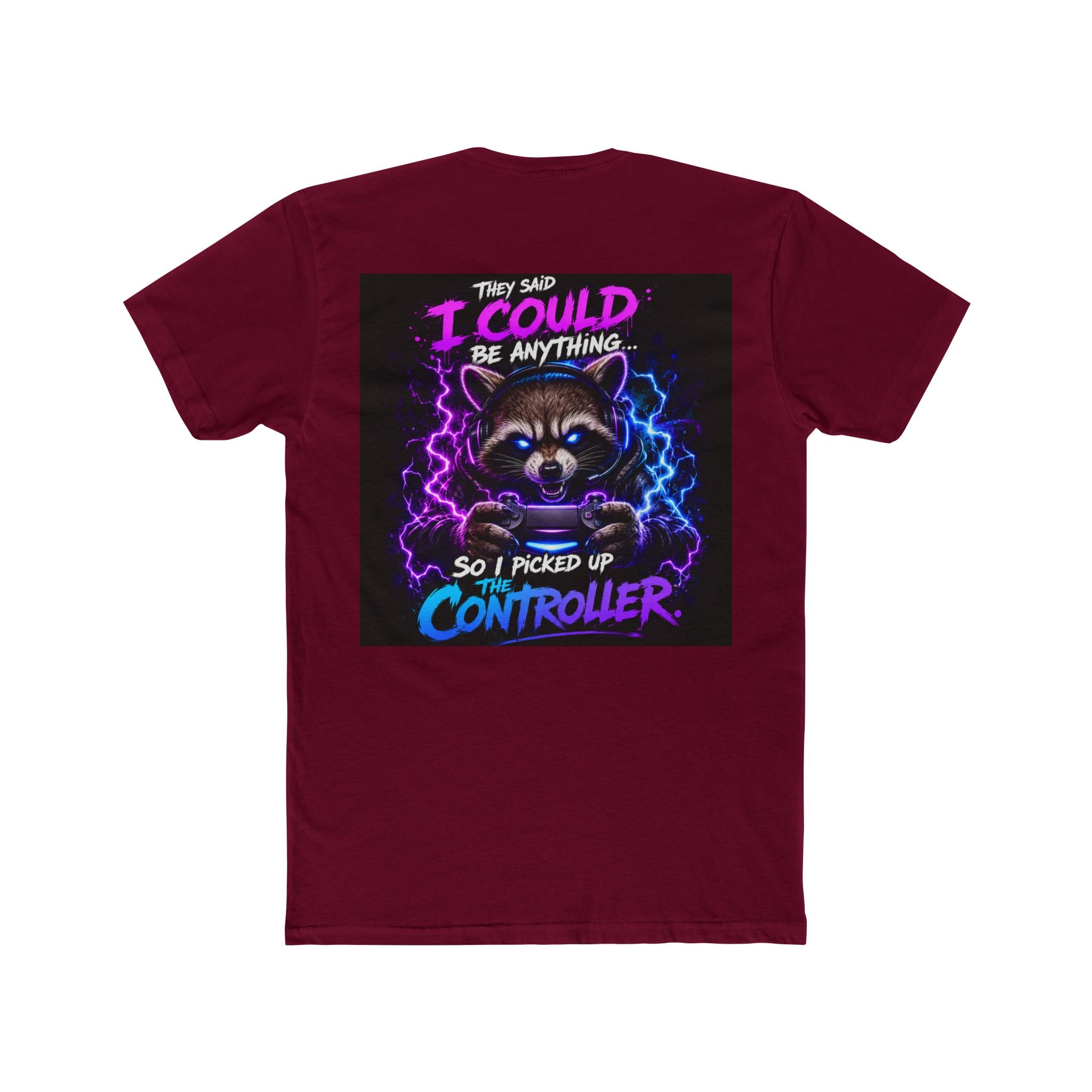 Gaming Raccoon T-Shirt — "I Could Be Anything So I Picked Up The Controller" Retro Gamer Tee