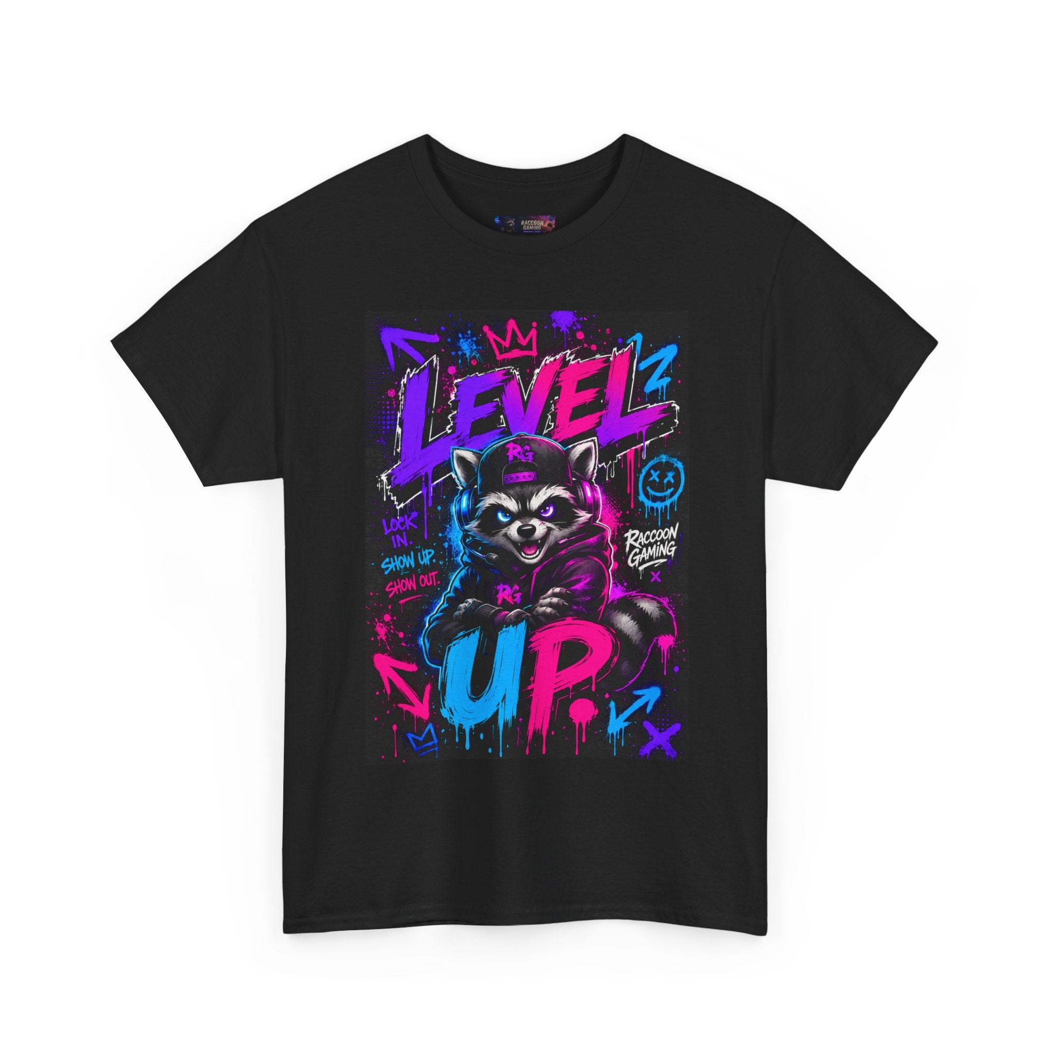 Level Up Raccoon Graphic Tee