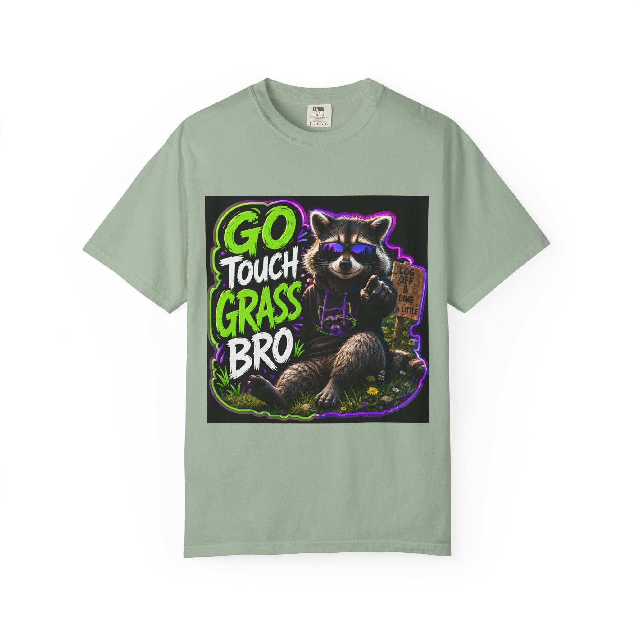 Raccoon 'Go Touch Grass Bro' Graphic T-Shirt