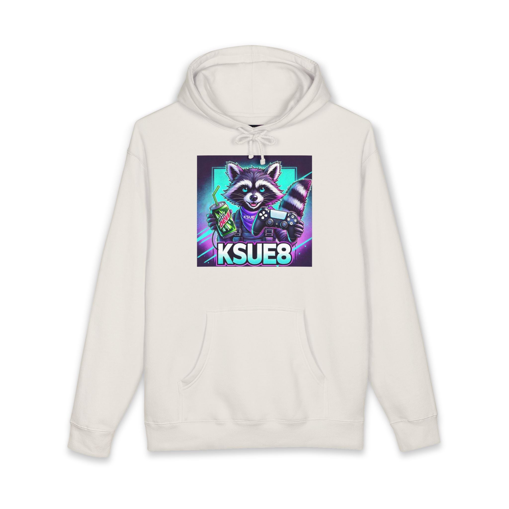 Raccoon Gamer Hoodie – KSUE8 Neon Arcade Pullover