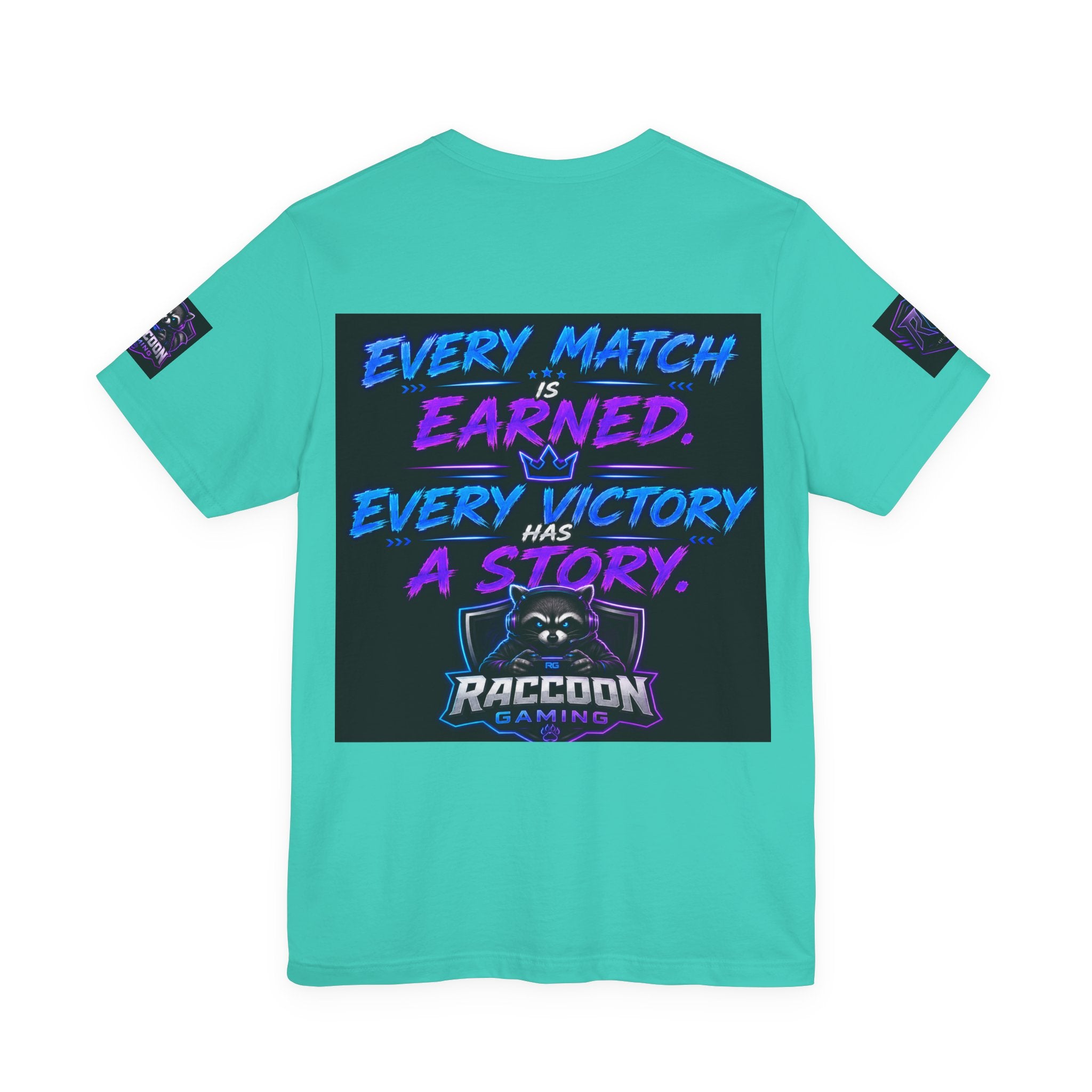 Crown Chaser Raccoon Gaming Tee — "Every Match is Earned" Gamer T-Shirt