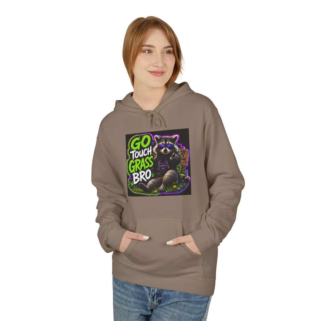 Go Touch Grass Bro Hoodie – Funny Green Text & Gamer Frog Graphic Pullover